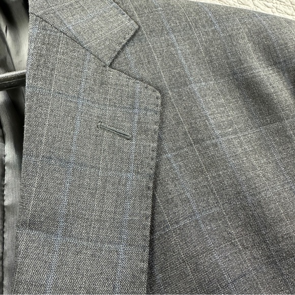 Men's Italian Gray Suit 52L Classic Style 2-Button 2-Piece LUBIAM Wool Suit - Picture 5 of 16